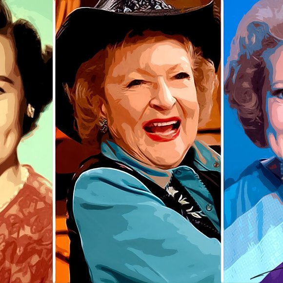 A young Betty White, little tribute to a well-lived century  Betty White Past | Present | Future Realistic Digital Art Vector Portrait #1